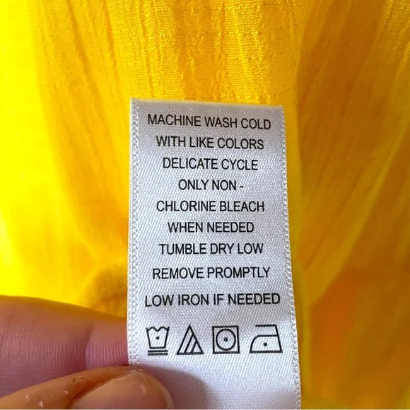 Counterparts Yellow Sheer Tiered Flutter Sleeve Flowy Blouse Sz 2X - Picture 5 of 5